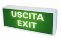 TARGA OTTICA A LED 12/24Vdc FISSO O LAMPEGGIANTE CON BUZZER- 5 SCRITTE INTERCAMBIABILI VERDI