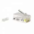 PLUG CAT5e, RJ45 UTP, PER GUAINA TONDA, CONDUTTORE SOLIDO