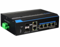 SWITCH INDUSTRIALE 4 PORTE PoE FAST + 2 PORTE UP LINK GIGA (1 FIBRA GIGA), 60W (EXP120W), POSSIBILITA' 250m