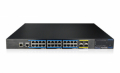 SWITCH MANAGED 24 PORTE PoE+ GIGA, 4 PORTE UPLINK FIBRA 10GB, MAX 390W, ALIM. 220V