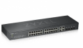 SWITCH WEB MANAGED 24 PORTE POE GIGABIT (EROGAZIONE POE FINO A 375W) + 4 PORTE DUAL PERSONALITY GIGABIT - SUPPORTO IPV6, VLAN - RACK