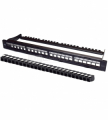 PATCH PANEL VUOTO, CON 24 FRUTTI KEYSTONE CAT6A UTP TOOLLESS, FORMATO RACK 19