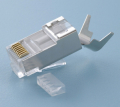 CONNETTORE RJ45 CAT6A 10Gig SCHERMATO, PATTINO ESTRAIBILE, PER CAVI AWG22-23 (ISOLANTE INTERNO DA 1,07-1,35mm)