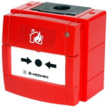 PULSANTE INCENDIO RIPRISTINABILE PER PROTOCOLLO ESP, COLORE ROSSO, GRADO IP67, COMPLETO DI SCATOLA POSTERIORE (SR), IP24, DIM. 89x93x27,5mm, PROGRAMM. MEDIANTE TCH-B200