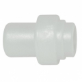 CONNETTORE IN PVC PER LA TERMINAZIONE DEL TUBO IN TEFLON FH 6 PTFE IN APPLICAZIONI CON TEMPERATURA AMBIENTE FI NO A 100°C. DIAMETRO INTERNO 6mm