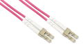 CAVO FIBRA OTTICA LC-LC OM4, 50/125 MULTIMODALE DUPLEX, GUAINA HALOGENFREE LSZH COLORE MAGENTA, 3 METRI