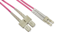 CAVO FIBRA OTTICA LC-SC OM4, 50/125 MULTIMODALE DUPLEX, GUAINA HALOGENFREE LSZH COLORE MAGENTA, 3 METRI