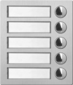 MODULO 5 PULSANTI SERIE 4000 PER SISTEMI VX2300, IPURE E GSM. ANTIVANDALICO (IK07) IN ACCIAIO SATINATO