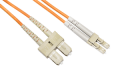 CAVO FIBRA OTTICA LC-SC OM2, 50/125 MULTIMODALE DUPLEX, GUAINA HALOGENFREE LSZH COLORE ARANCIONE, 2 METRI