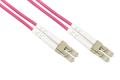 BRETELLA FIBRA OTTICA LC-LC OM4, 50/125 MULTIMODALE DUPLEX, GUAINA HALOGENFREE LSZH COLORE MAGENTA, 7 METRI